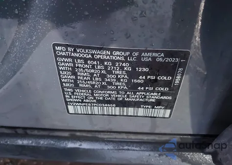 2023 Volkswagen Id.4 Awd Pro S from USA, damaged, VIN 1V2WNPE87PC034656